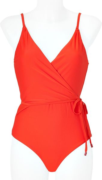 Diane Von Furstenberg Coral Red Chike Swimsuit - Lyst