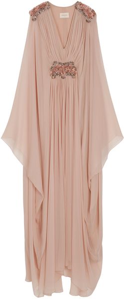  Embellished Chiffon Kaftan Gown 