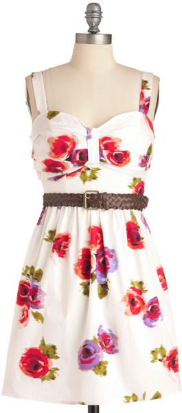 ModCloth Painting The Peonies Dress - Lyst