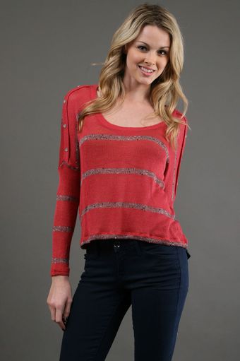  Crop Long Sleeve Top in Cayenne 