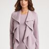 St. John Rufflefront Knit Jacket in Purple (black) - Lyst