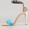 Tibi Amber Snake High Heel Sandals in Blue (sky) - Lyst