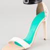 Tibi Amber Snake High Heel Sandals in White - Lyst