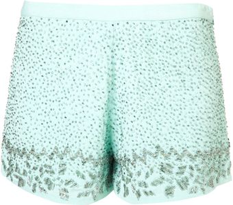 Topshop High Waisted Beaded Shorts - Lyst