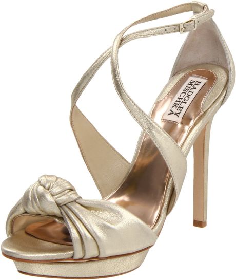 Badgley Mischka Womens Wallis Platform Sandal in Gold (platinum) - Lyst