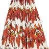 Dolce & Gabbana Chili Pepper Print Cotton Poplin Skirt in White (multicolored) - Lyst