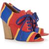 Dolce & Gabbana Woven Laceup Peeptoe Sandals in Red - Lyst