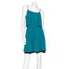 Halston Heritage Tiered Pleated Dress with Belt in Blue (teal) - Lyst