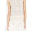 Jay Ahr Lace and Ruffled Silk Gauze Mini Dress in White - Lyst