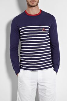 Polo Ralph Lauren Navy Breton Stripe Long Sleeve Tshirt - Lyst