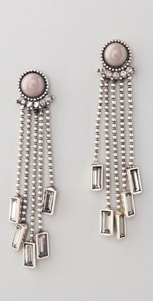 Rachel Leigh Estates Fringe Drop Earrings in Beige (natural) - Lyst