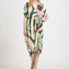 Suno Drapey Printed Vneck Dress in Beige (nude) - Lyst