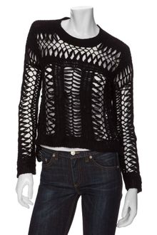Theyskens' Theory Open Weave Cropped Sweater - Lyst