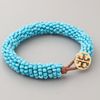 Tory Burch Logo Beaded Bracelet in Blue (turquoise) - Lyst