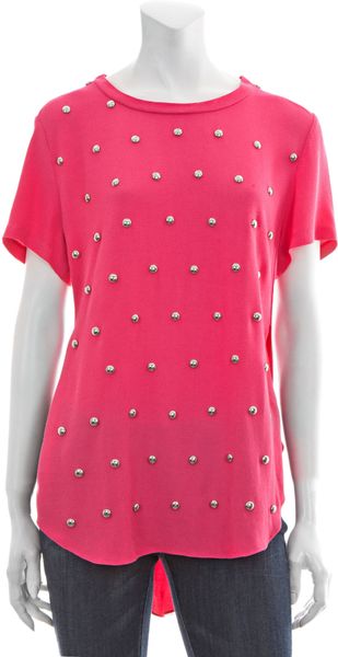 3.1 Phillip Lim Dome Embellishment Tee in Pink - Lyst