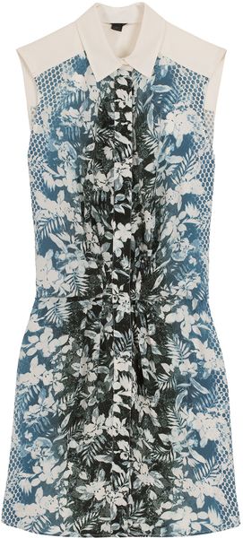  Botanical Print Shirt Dress 