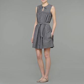 Aspesi Linen Blend Dress with Belt - Lyst