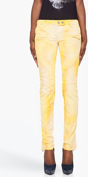Balmain  Printed Jeans in Yellow - Lyst