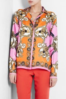 D&G Scarf Print Silk Blouse - Lyst