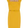 Elie Saab Cap Sleeve Lace Trim Dress in Yellow - Lyst