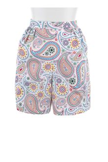Jil Sander Allover Paisley Print High Waisted Shorts in Cotton - Lyst
