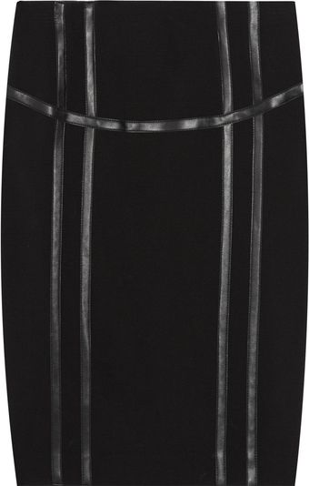 Michael by Michael Kors Faux Leather Trimmed Pencil Skirt - Lyst