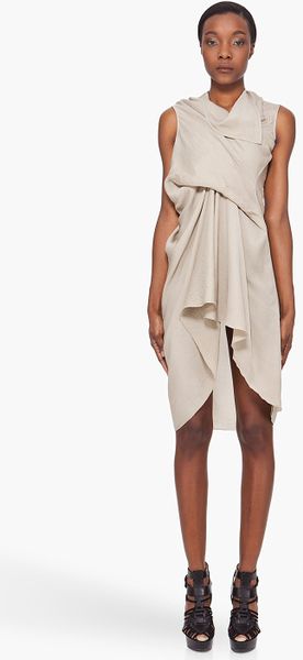 Rick Owens  Silk Tunica Dress in Gray (grey) - Lyst