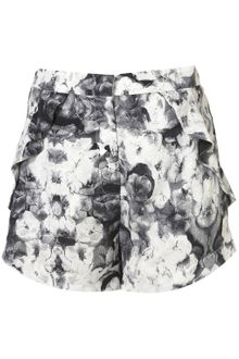 Topshop Poppy Print Frill Pocket Shorts - Lyst