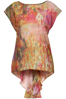 Topshop Fluro Print Fishtail Top - Lyst