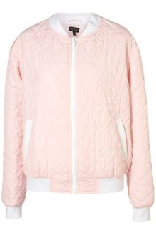 Topshop Heart Quilted Bomber Jacket - Lyst