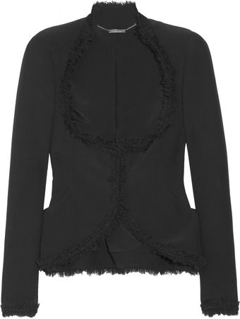 Alexander McQueen Bead and Silk Chiffontrimmed Crepe Jacket - Lyst