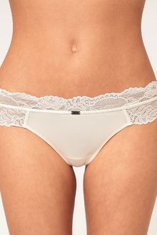 Calvin Klein Black Thong With Lace Trim - Lyst
