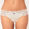 Calvin Klein Black Thong With Lace Trim in Beige (ivory) - Lyst