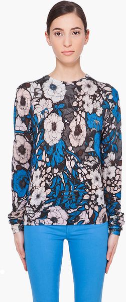  Floral Silk Cashmere Blend Sweater 
