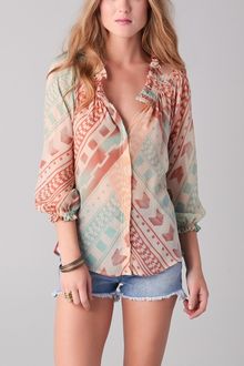 Dolan Smocked Collar Blouse - Lyst