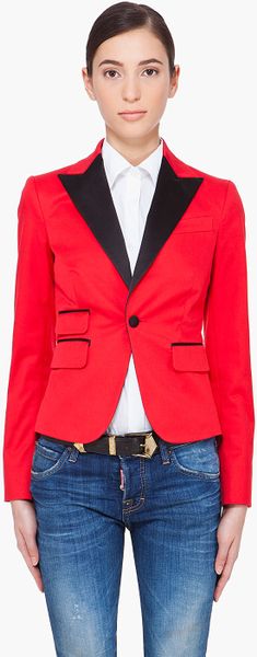 Dsquared2 Red Smoking Blazer in Red - Lyst