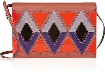  Patterned Leather And Resin Clutch 