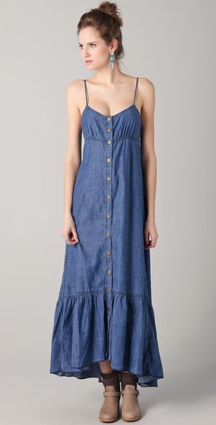 Free People Dress Open Back in Blue - Lyst