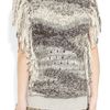 Isabel Marant Agora Fringed Silk and Linenblend Poncho in Gray - Lyst