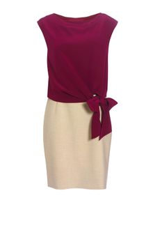 Jaeger Contrast Bow Detail Dress - Lyst