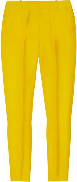 J.crew Silk and Woolblend Organza Pants in Yellow - Lyst