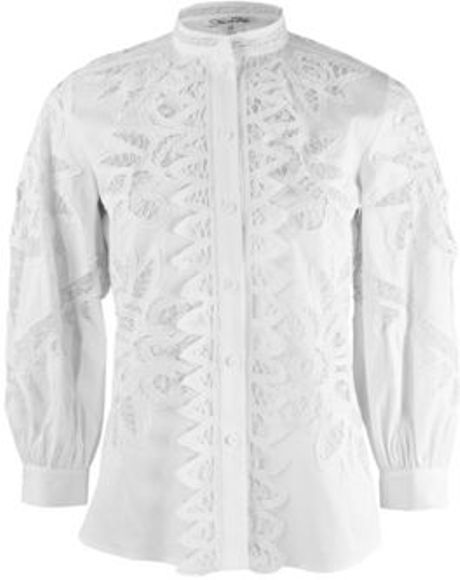 Oscar De La Renta Oscar De La Renta Blouse in White - Lyst