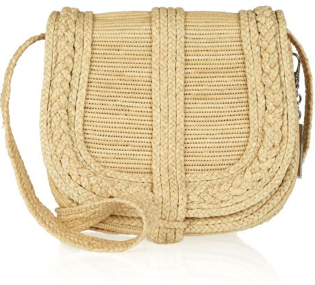 Ralph Lauren Collection Woven Straw Crossbody Bag in Beige (straw) | Lyst