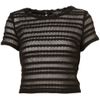 Topshop Lace Crop Tshirt in Black - Lyst