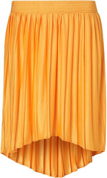Topshop Tangerine Dip Back Skirt in Orange (tangerine) - Lyst