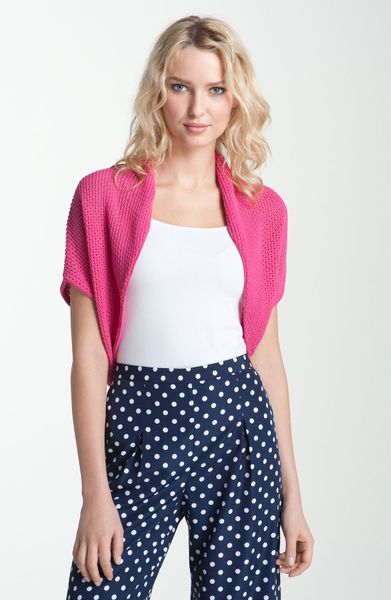 Vince Camuto Open Stitch Shrug in Pink (bianca pink) - Lyst