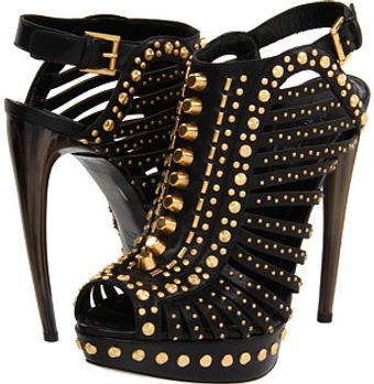 Alexander McQueen Studded Cage Pump with Horn Heel - Lyst