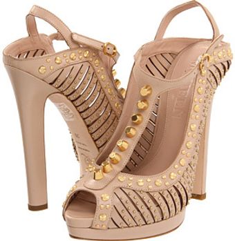 Alexander McQueen T-strap Studded Sling Back Pump - Lyst