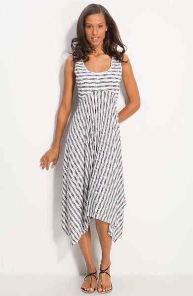 Calvin Klein Hankie Hem Dress in Black (black/ white) - Lyst