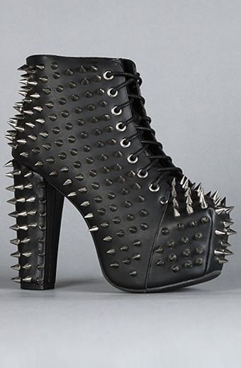  The Spike Lita Shoe in Black and Silver 
